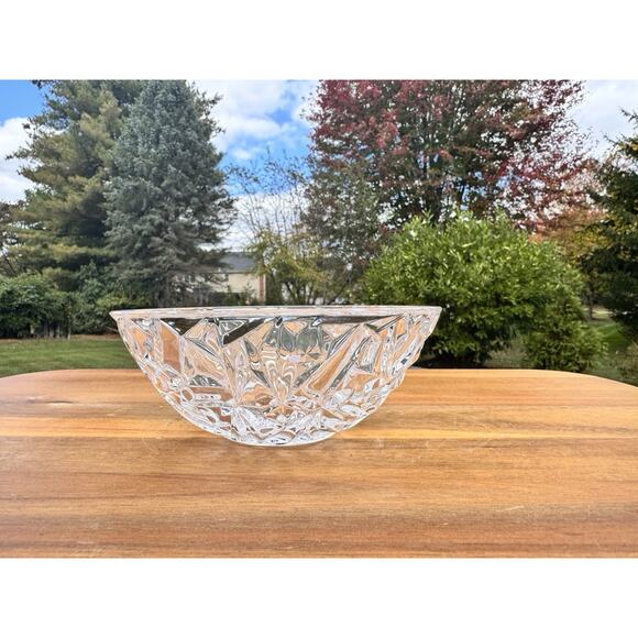 TIFFANY & Co. Rock Cut Bowl Vintage Crystal Faceted Candy Trinket Dish Signed 6” - Picture 1 of 9